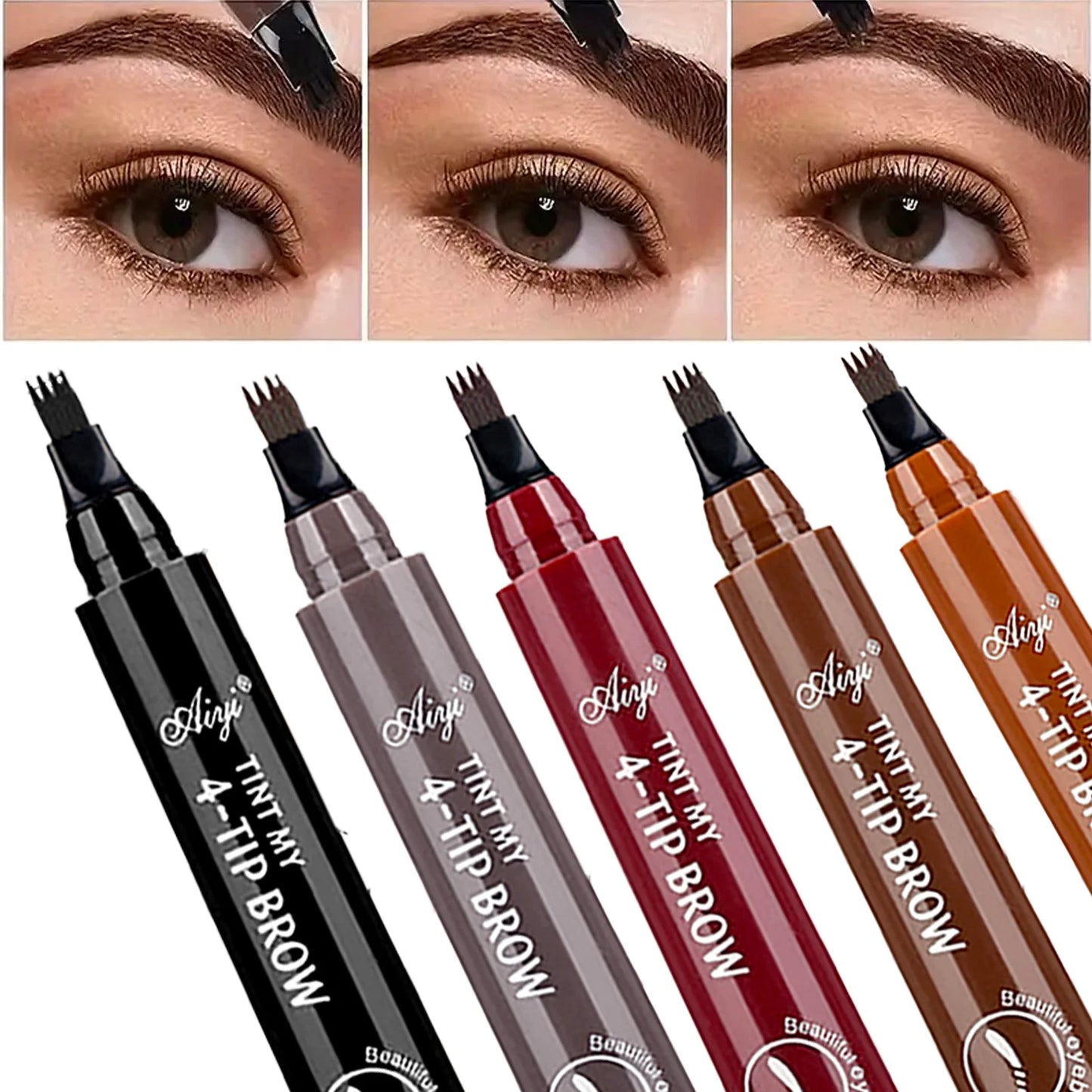 Lápiz de cejas microblading LuxuryGlow de 4 puntas: resistente al agua y a las manchas, potenciador de cejas de aspecto natural.