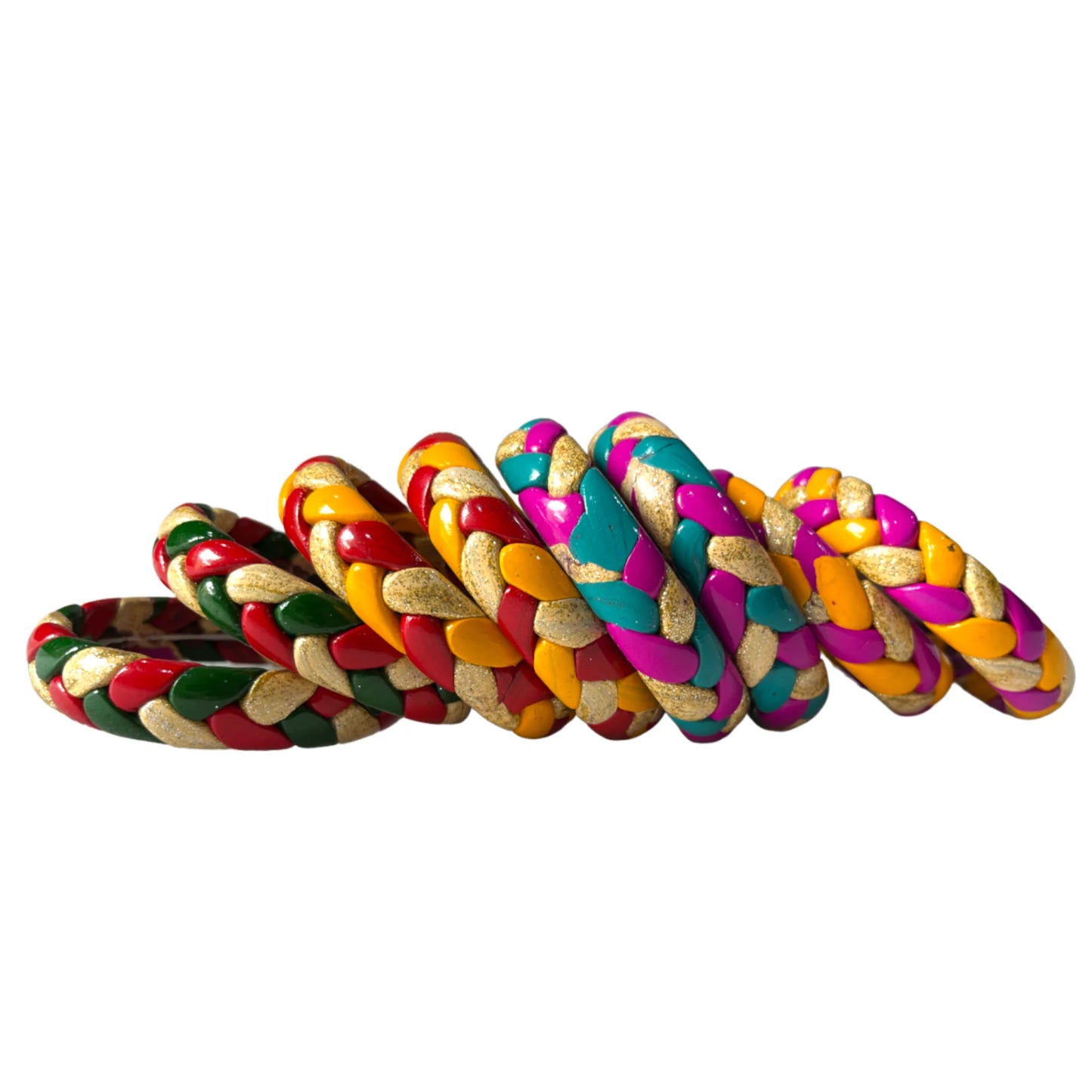LuxuryGlow Lac Bangles Jaipur Lac Bangles Online – Handmade Multi-Color Ponytail Style Set by Aaroz & Co.