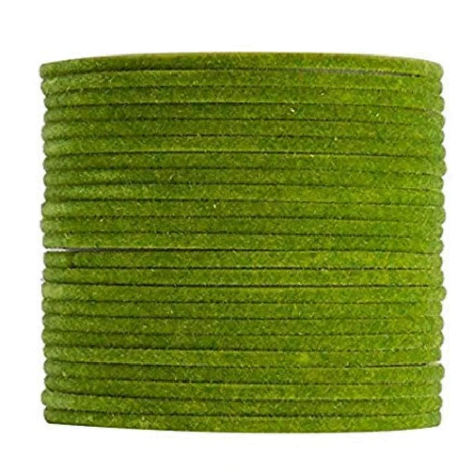 LuxuryGlow Velvet Bangles  Ethnic Metal  – Set of 24 Handmade in Jaipur |