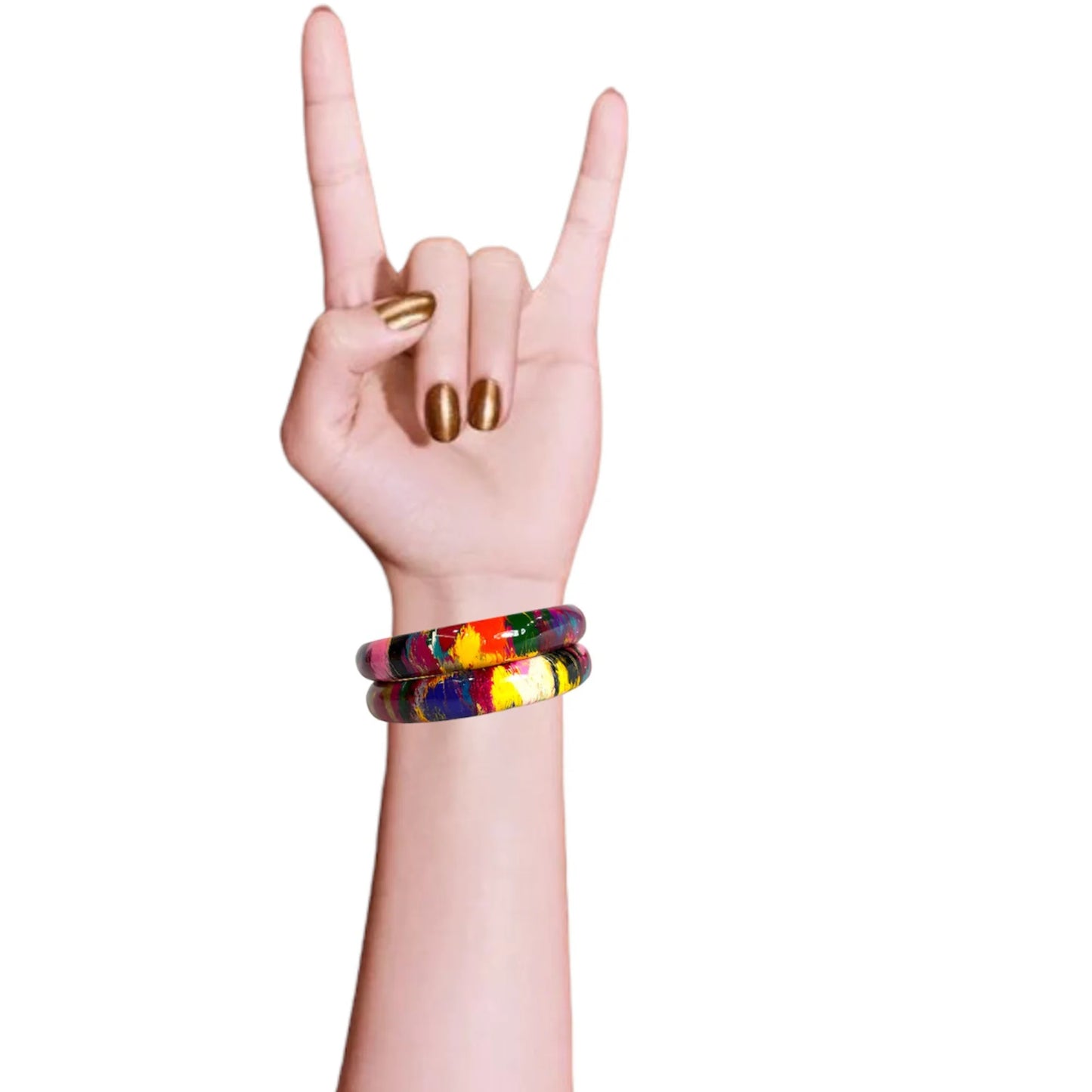 LuxuryGlow Lac Bangles  Handmade Multi-Color Badal Kada Plain Lac Bangles – 1 Pair |