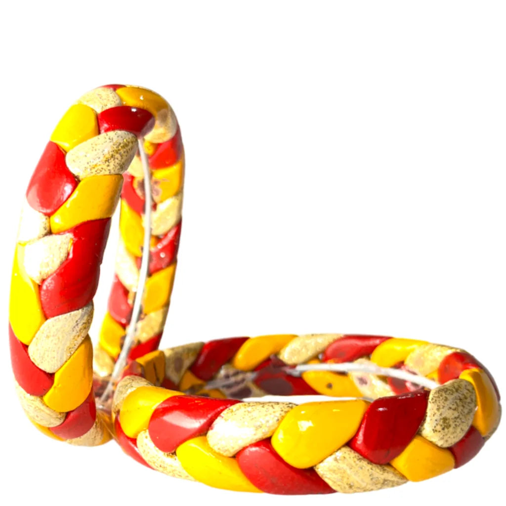 LuxuryGlow Lac Bangles Handmade Jaipur Lac Bangles with Golden Zari – Red, Yellow & Cream