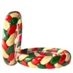 LuxuryGlow Lac Bangles Handmade Jaipur Lac Bangles with Golden Zari – Red, Green & Cream