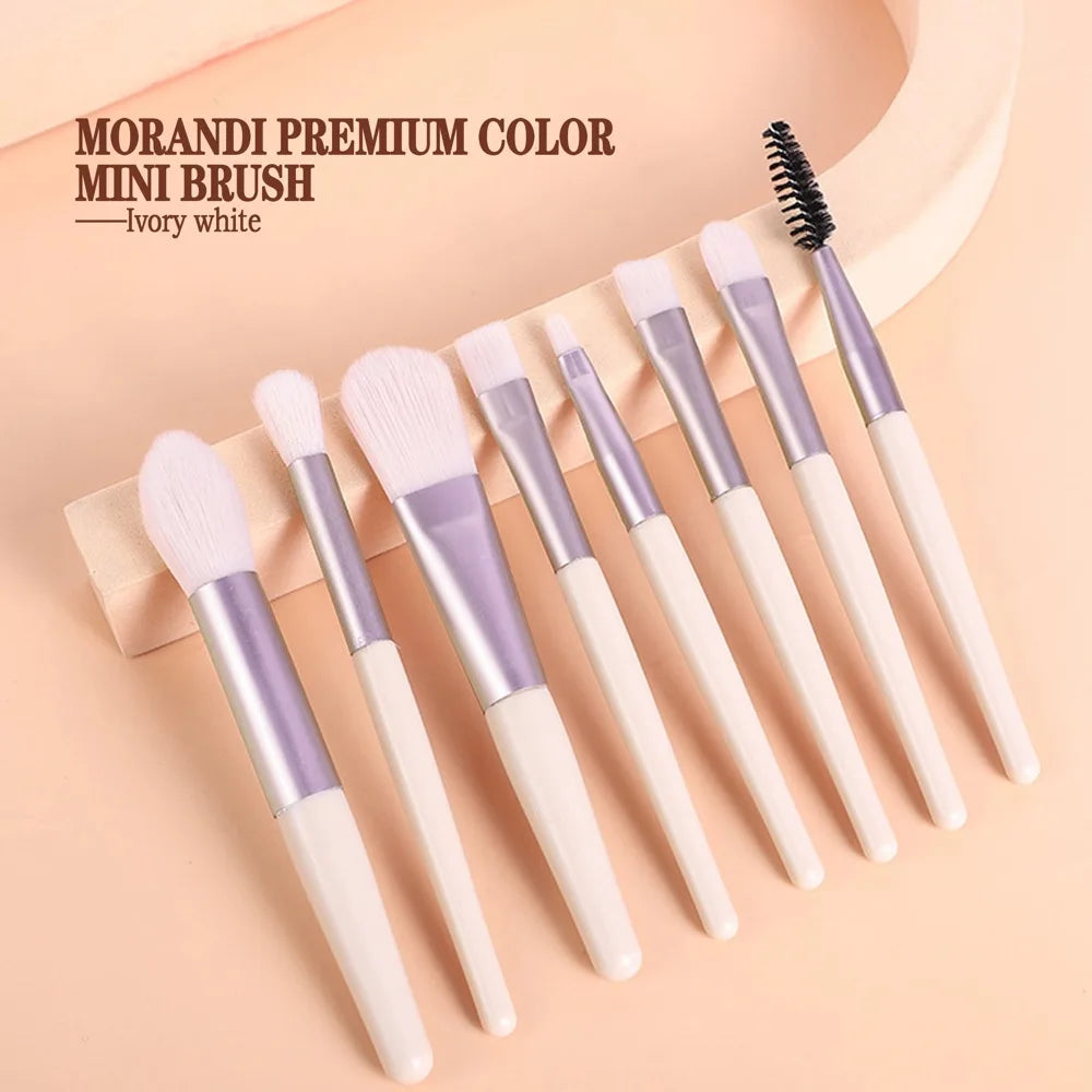 Juego de brochas de maquillaje de cerdas suaves LuxuryGlow: kit para rostro y ojos para base y difuminado
