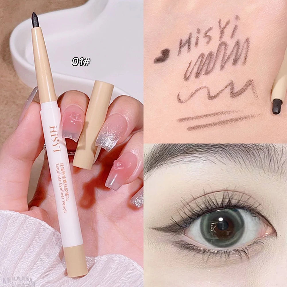 Lápiz delineador de ojos en gel resistente al agua HISYI: resistente a las manchas, de larga duración y fácil deslizamiento.