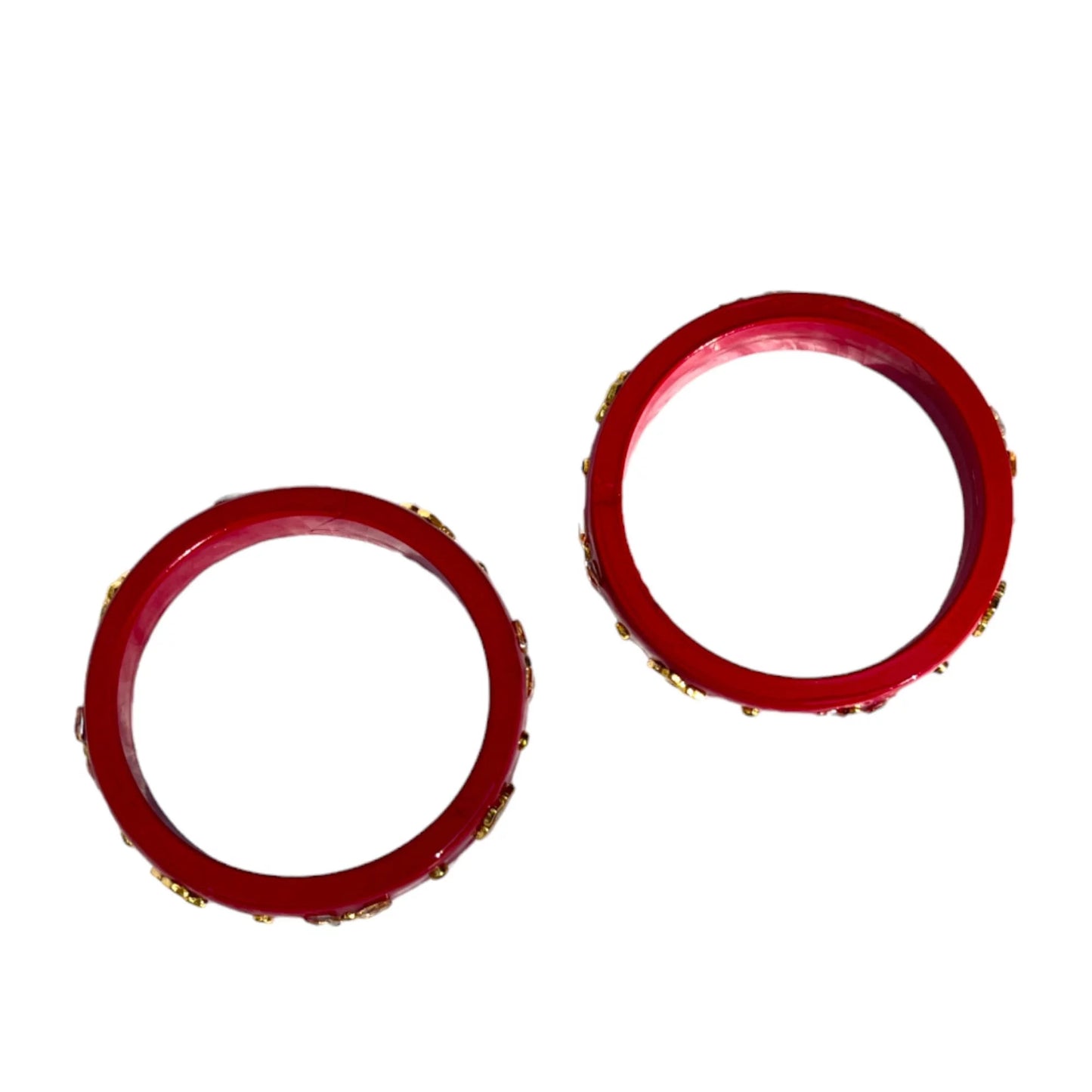 LuxuryGlow Lac Bangles  Red Glossy Handcrafted  with Mirror Work – Traditional Rajasthani Bridal Jewelry by