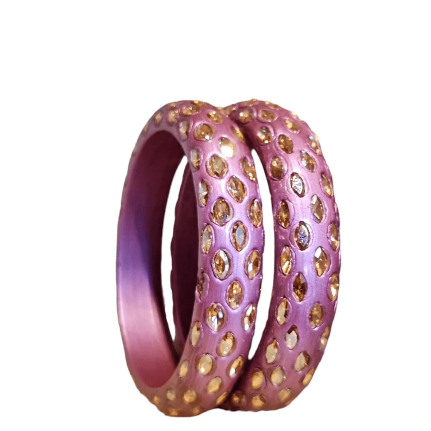 LuxuryGlow Lac Bangles Shadow Stone Kada – Handmade Lac Bangles with Glossy Polish