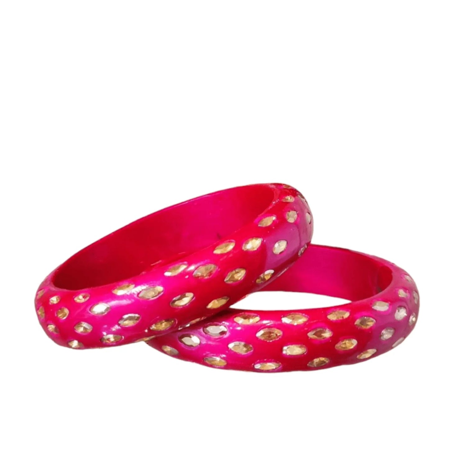 LuxuryGlow Lac Bangles Shadow Stone Kada – Handmade Lac Bangles with Glossy Polish