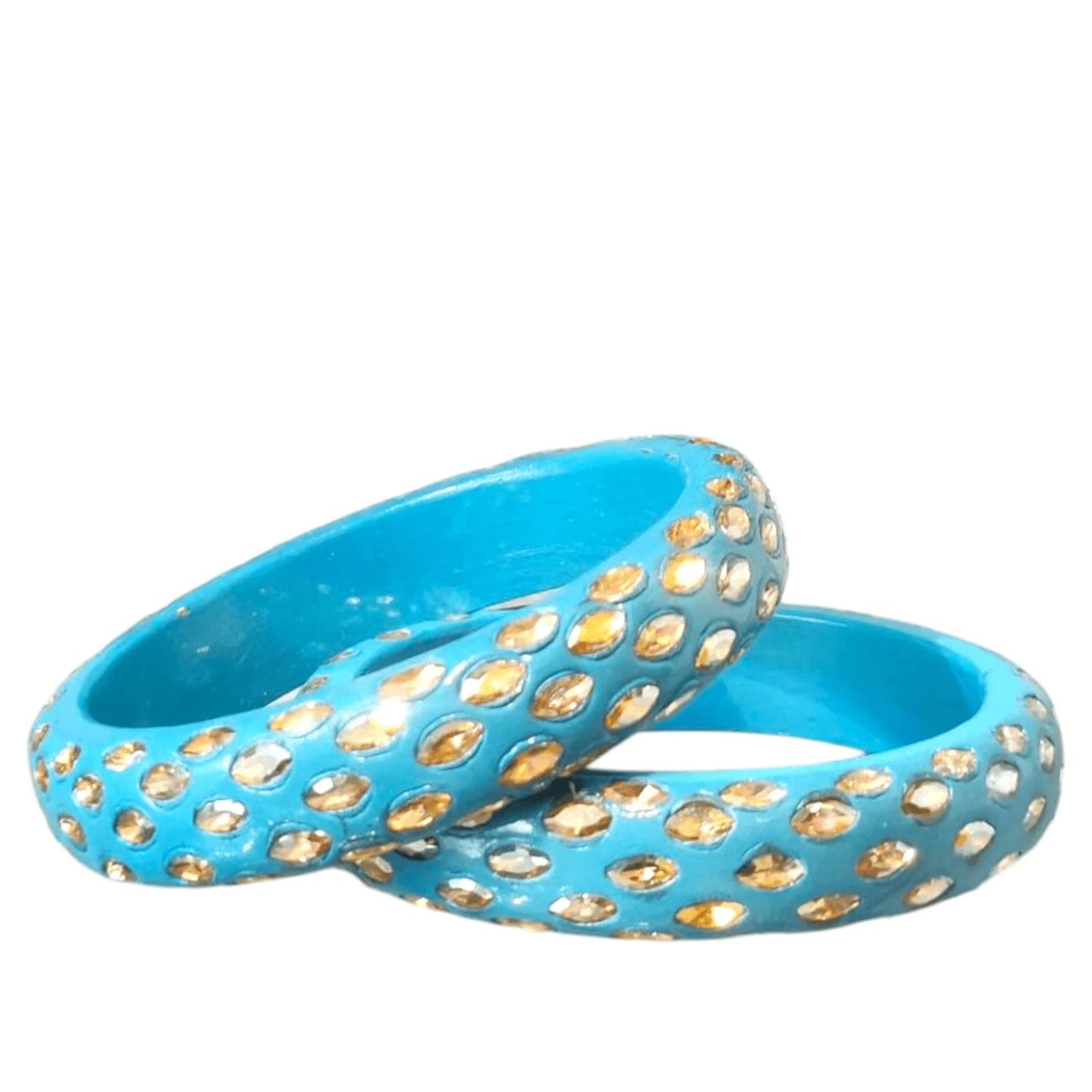 LuxuryGlow Lac Bangles Shadow Stone Kada – Handmade Lac Bangles with Glossy Polish