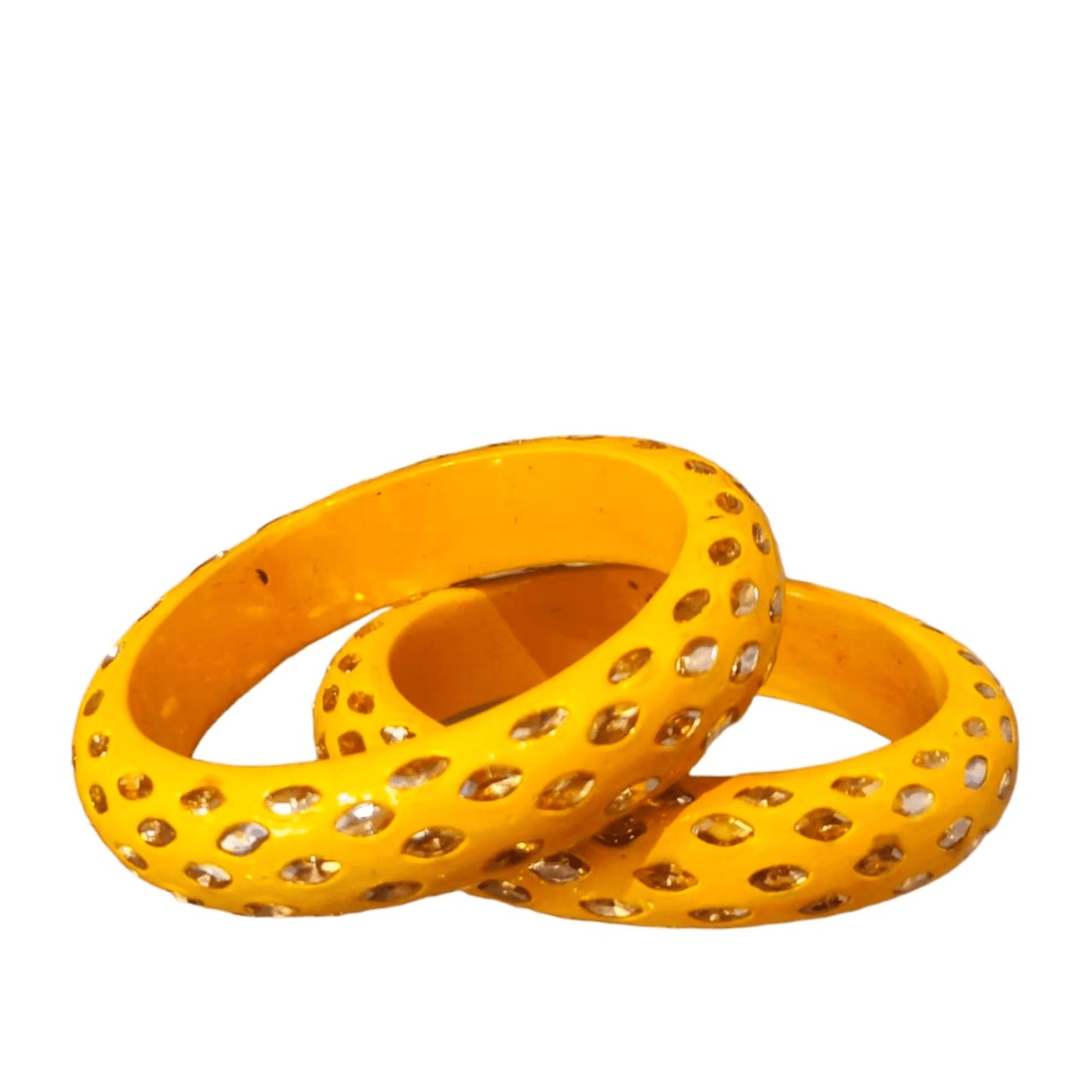 LuxuryGlow Lac Bangles Shadow Stone Kada – Handmade Lac Bangles with Glossy Polish