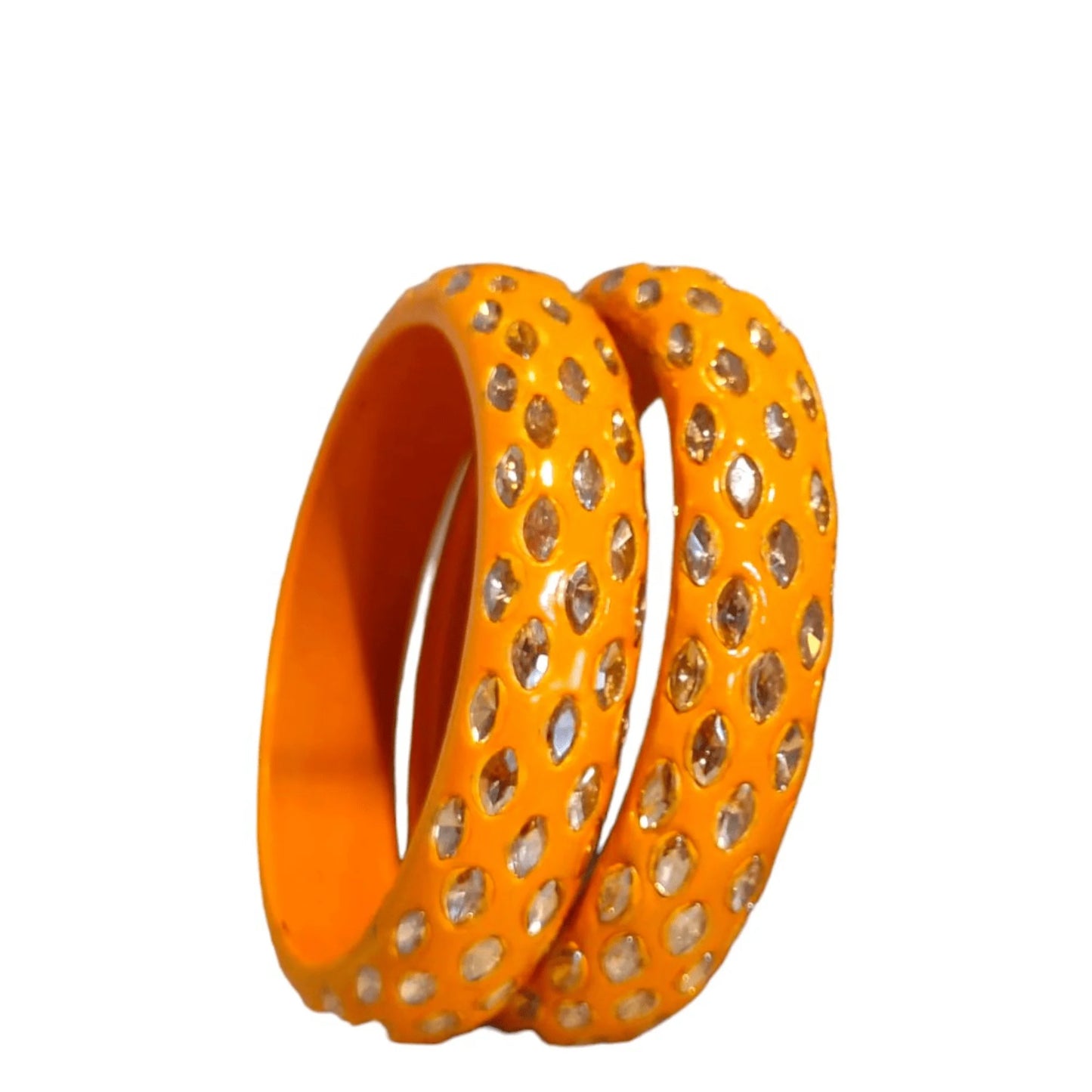 LuxuryGlow Lac Bangles Shadow Stone Kada – Handmade Lac Bangles with Glossy Polish