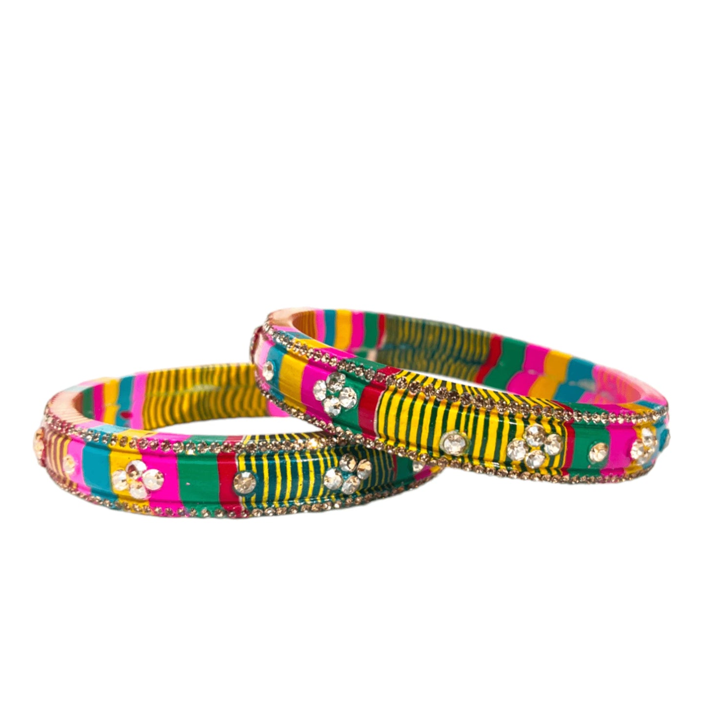 LuxuryGlow Lac Bangles Jaipur Handmade Lac Bangles with Vibrant Colors & Rhinestone Luxury – Aaroz & Co. Exclusive