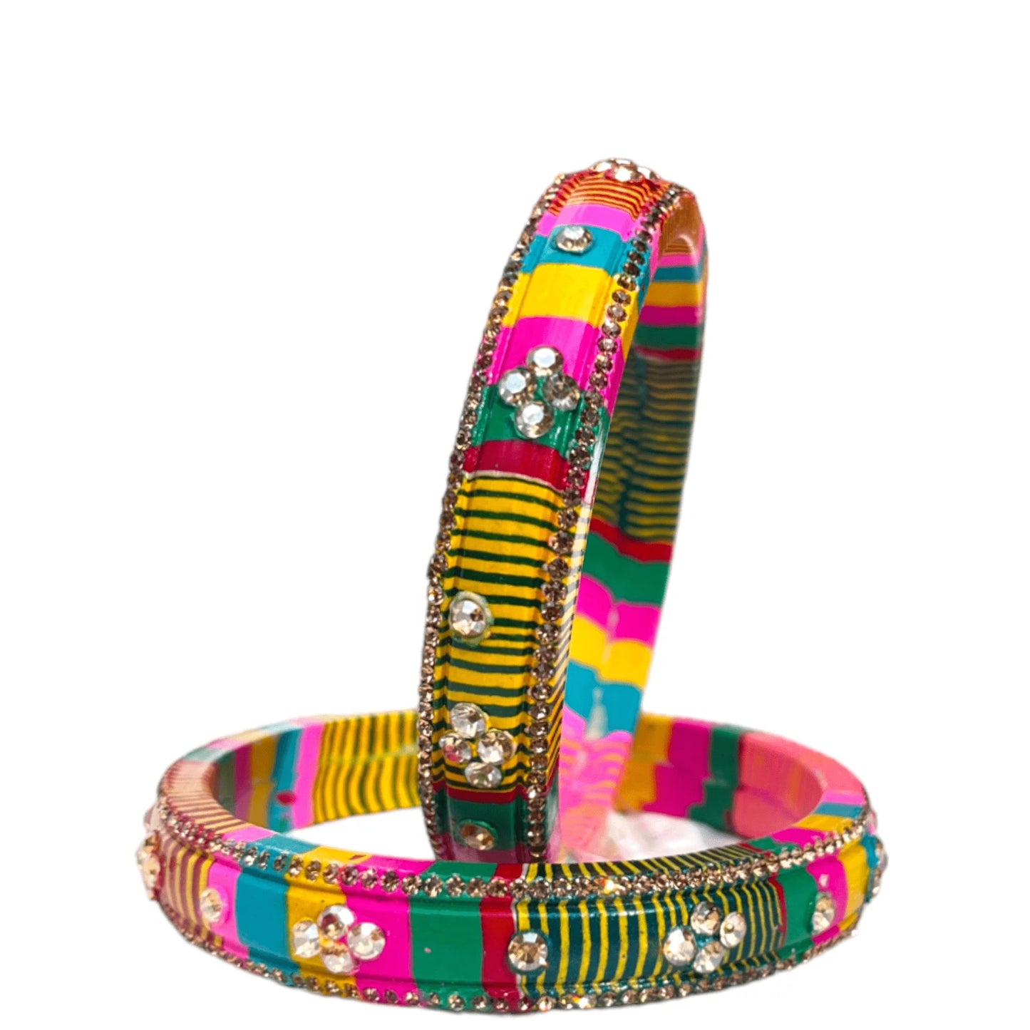 LuxuryGlow Lac Bangles Jaipur Handmade Lac Bangles with Vibrant Colors & Rhinestone Luxury – Aaroz & Co. Exclusive