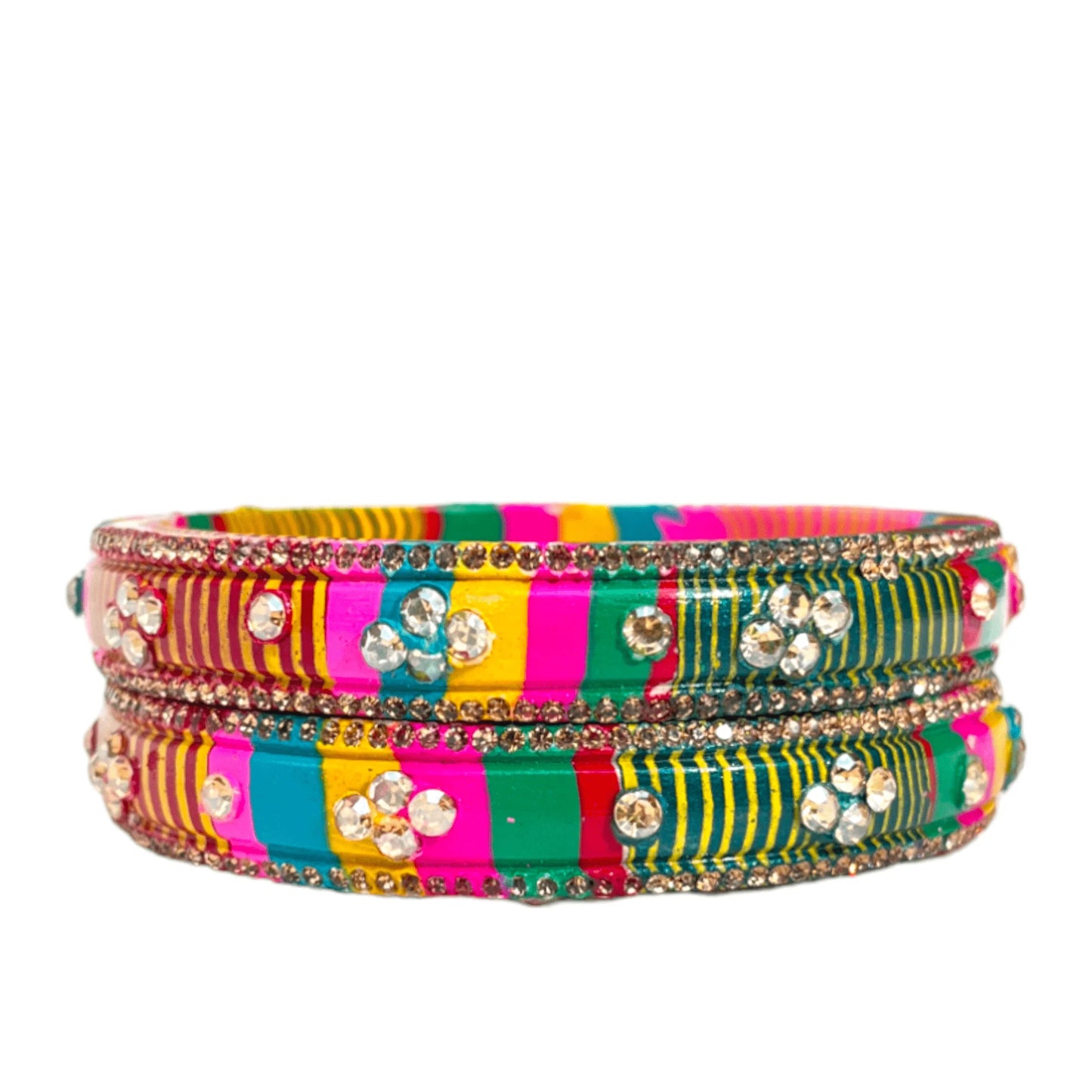 LuxuryGlow Lac Bangles Jaipur Handmade Lac Bangles with Vibrant Colors & Rhinestone Luxury – Aaroz & Co. Exclusive
