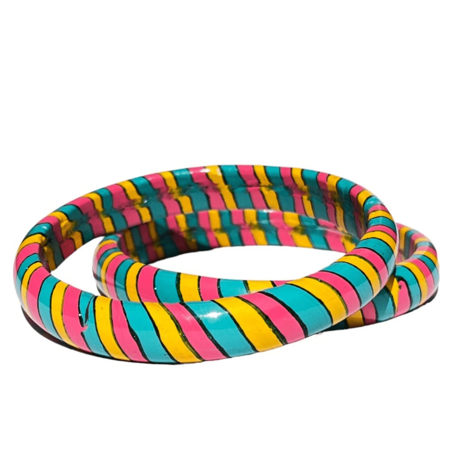 LuxuryGlow Lac Bangles Jaipur Dreams: Multicolor Lac Leheriya Bangles Kada by LuxuryGlow – Radiant Rajasthani Artistry