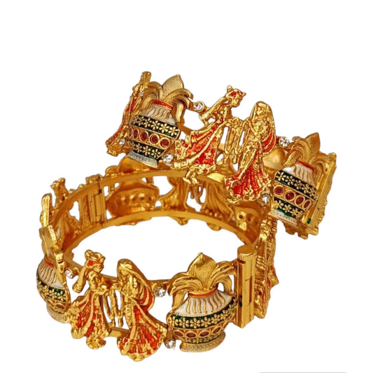 LuxuryGlow Wedding Bangles  Premium Brass Wedding Bangles – Rajwadi Bride & Groom Design