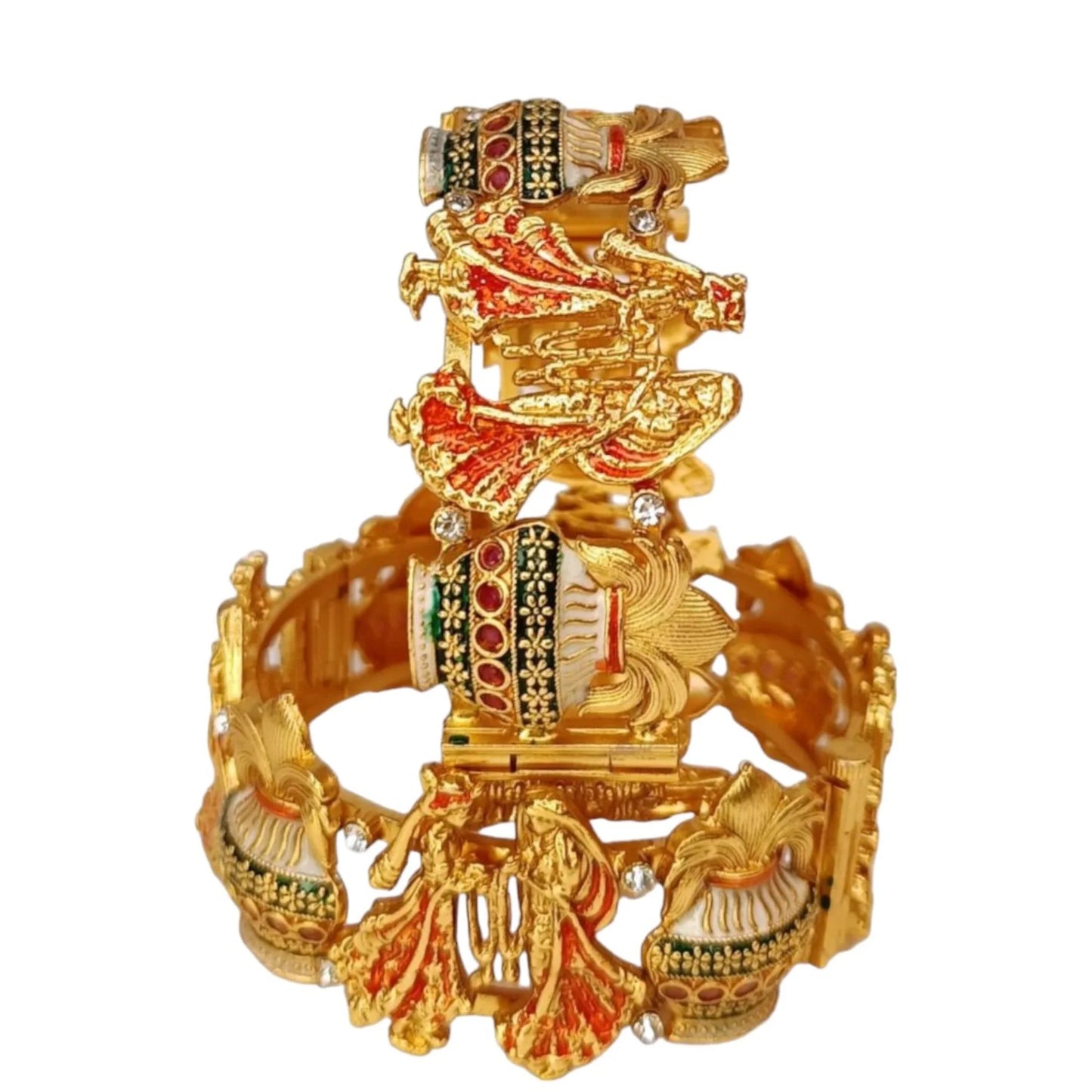 LuxuryGlow Wedding Bangles  Premium Brass Wedding Bangles – Rajwadi Bride & Groom Design