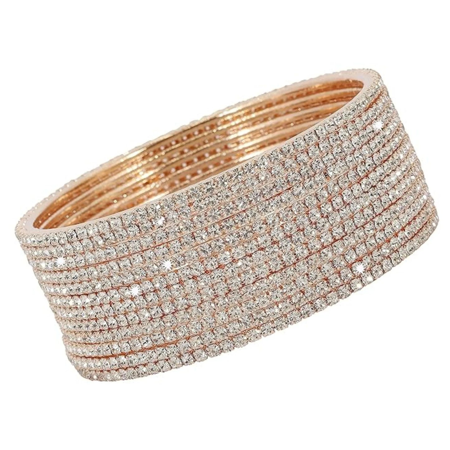 LuxuryGlow Metal Bangles  Premium Zircon Gemstone Sleek Metal Bangle – Elegant Designer Jewelry