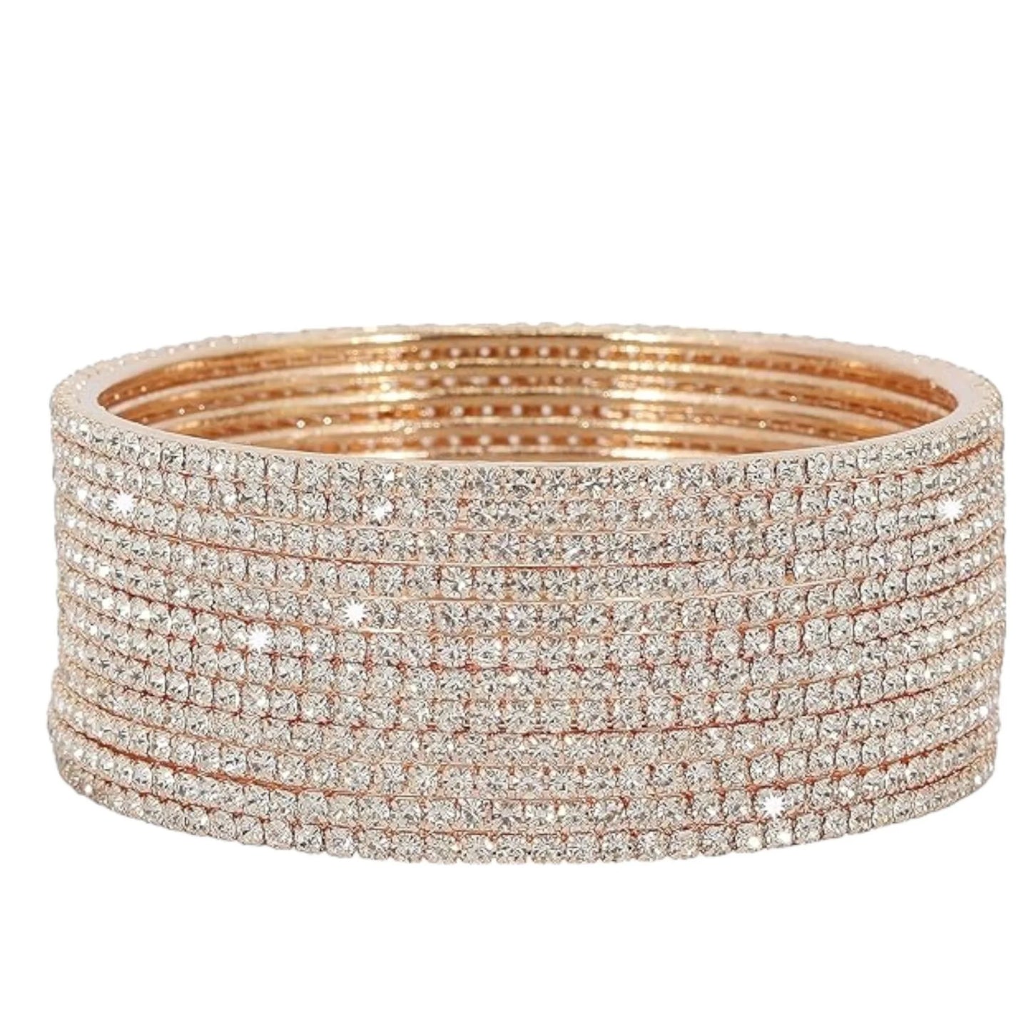 LuxuryGlow Metal Bangles  Premium Zircon Gemstone Sleek Metal Bangle – Elegant Designer Jewelry