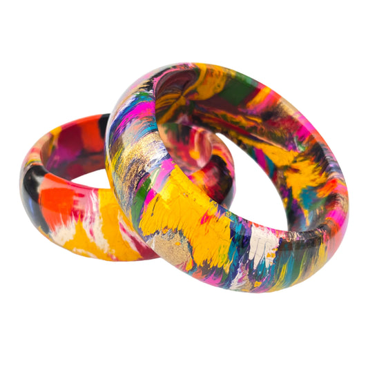 LuxuryGlow Lac Bangles Handmade Multicolor Plain Lac Bangles – Traditional Jaipur Craft (1 Pair)