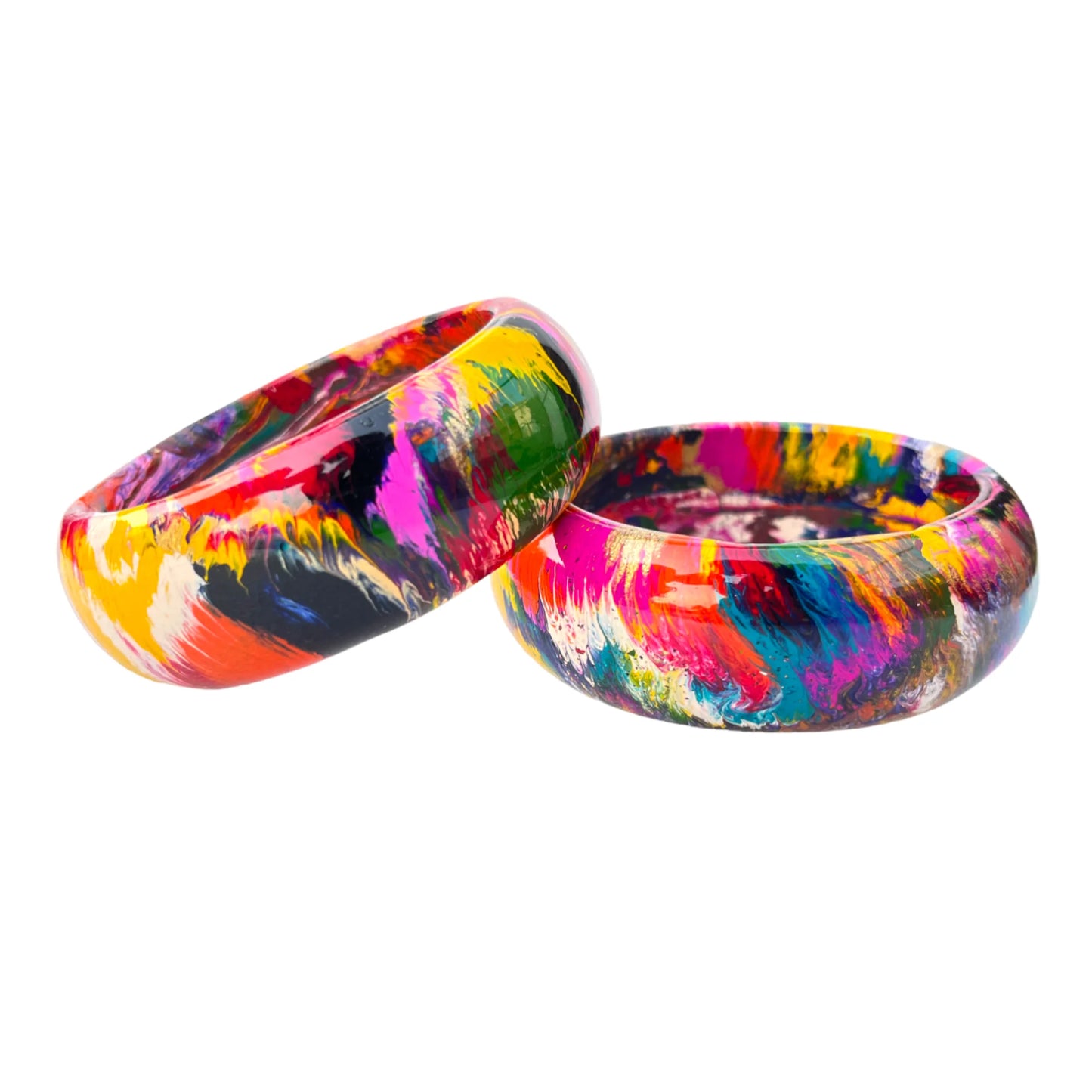 LuxuryGlow Lac Bangles Handmade Multicolor Plain Lac Bangles – Traditional Jaipur Craft (1 Pair)