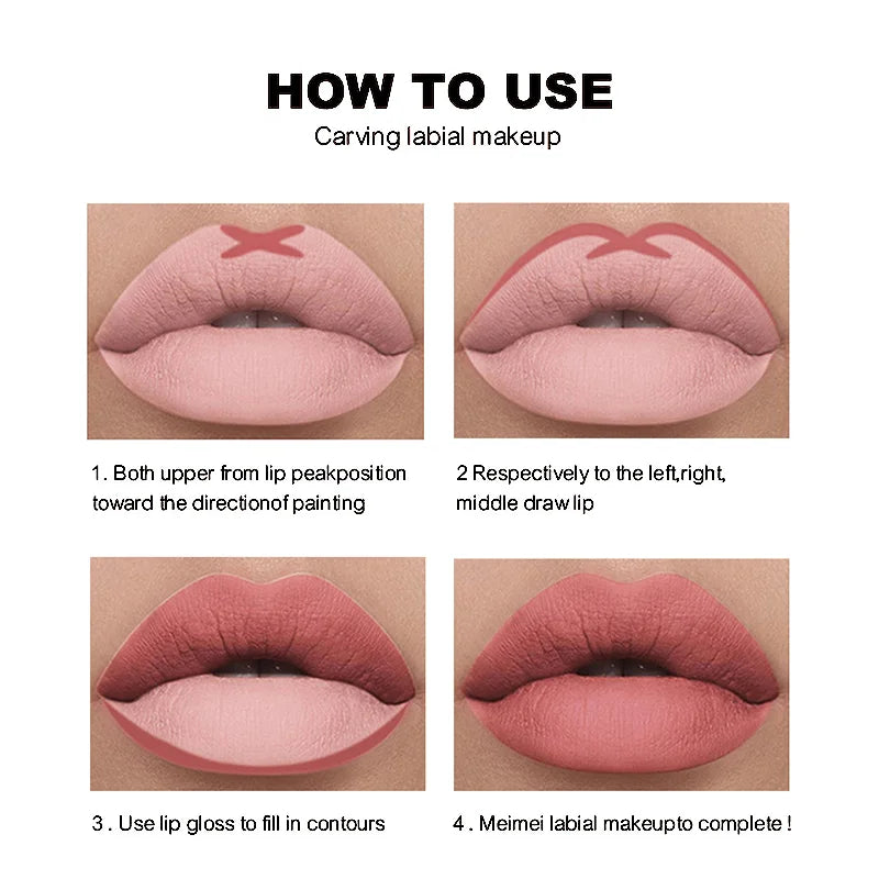 CHOOSE RASME - Set de 12 delineadores de labios mate - Tonos surtidos de larga duración y resistentes al agua