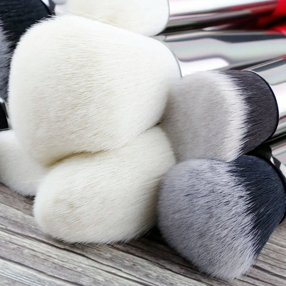 BEILI Red Eye Makeup Brush Set – 7/12/28/30 pcs Professional Natural Hair Kit