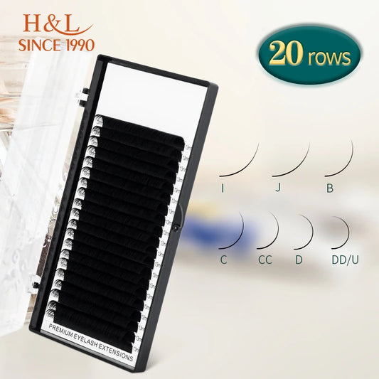 LuxuryGlow 20 Rows Individual Eyelash Extensions – Soft Faux Mink Lashes Natural Look C99