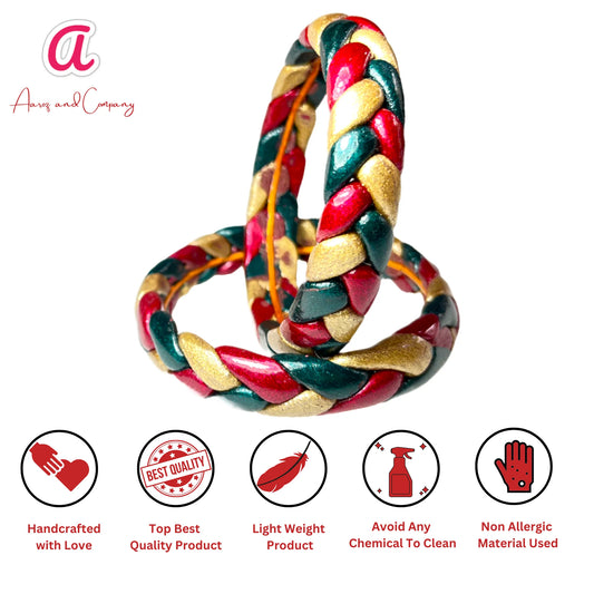 LuxuryGlow Lac Bangles Handmade Jaipur  – Ponytail Style | Traditional & Trendy by