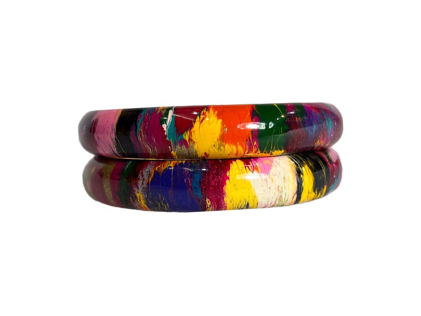 LuxuryGlow Lac Bangles  Handmade Multi-Color Badal Kada Plain Lac Bangles – 1 Pair |