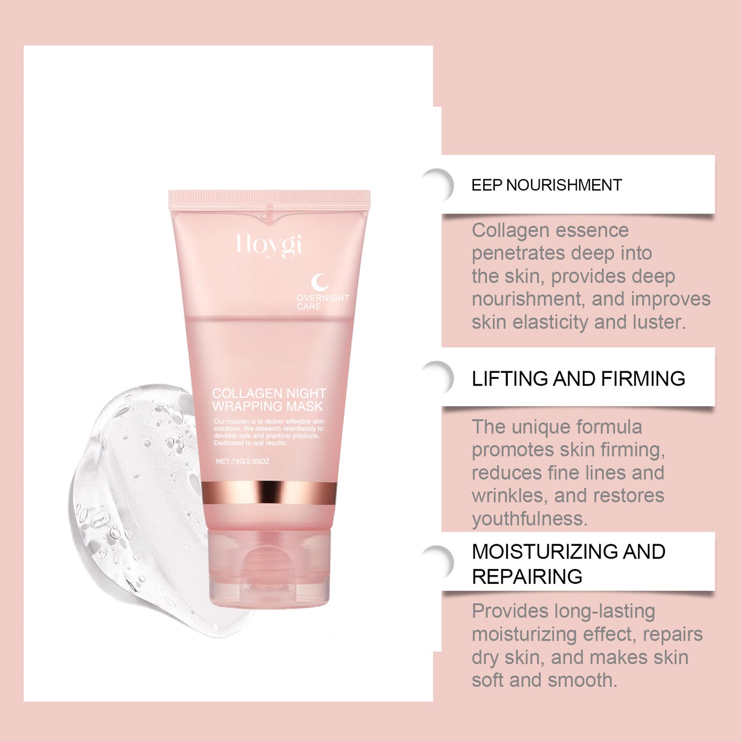 eelhoe Collagen Overnight Peel‑Off Mask Set – Korean Night‑Wrap for Deep Hydration, Brightening & Firming