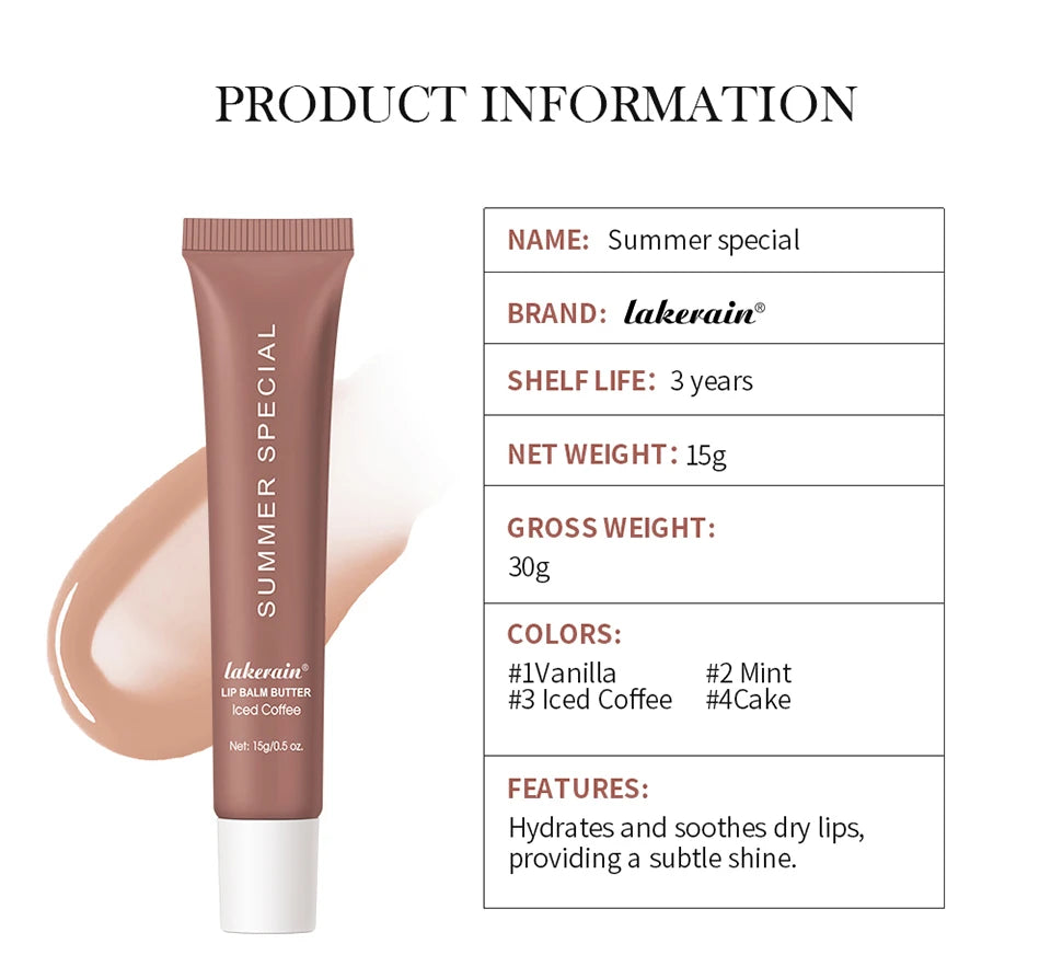 Bálsamo labial hidratante Lakerain Butter: cuidado labial hidratante, nutritivo y calmante.