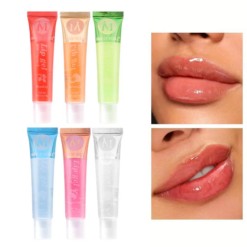 Glory Carrot 6-Piece Fruity Lip Gloss Set – Hydrating & Glossy Lip Gel for Moisturized, Shiny Lips