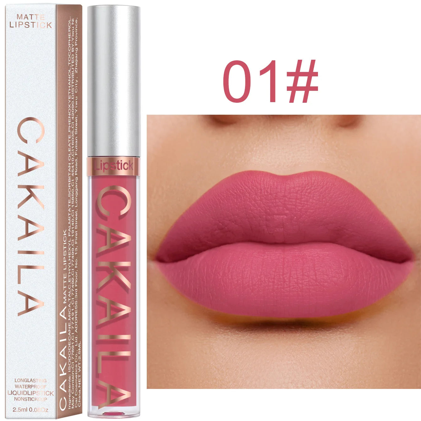 CAKAILA Waterproof Lipstick — Nude, Brown & Matte Red | 24-Hour Long-Lasting