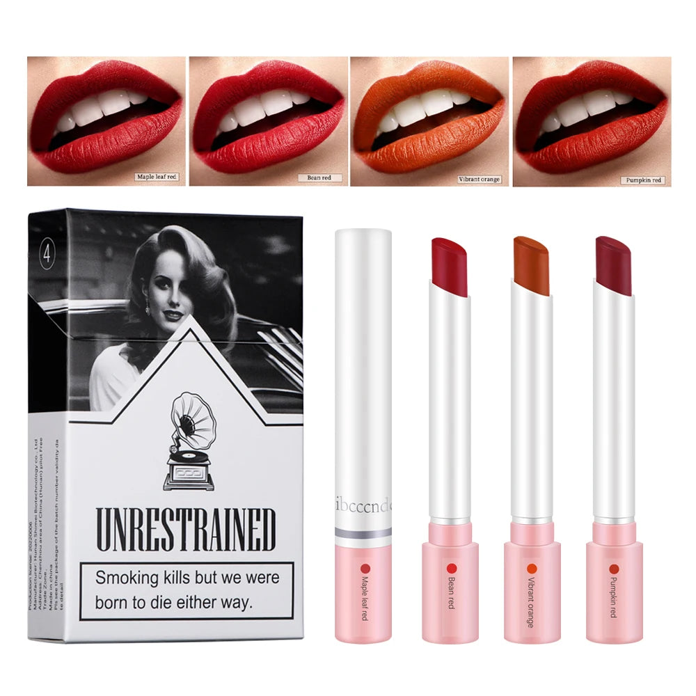 ibcccndc - Set de labiales mate de 4 colores: brillo labial resistente al agua y de larga duración