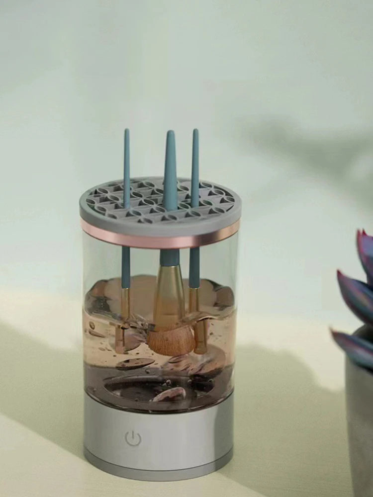 منظف فرش المكياج الدوار الأوتوماتيكي من LuxuryGlow - أداة تنظيف عميق بلمسة واحدة