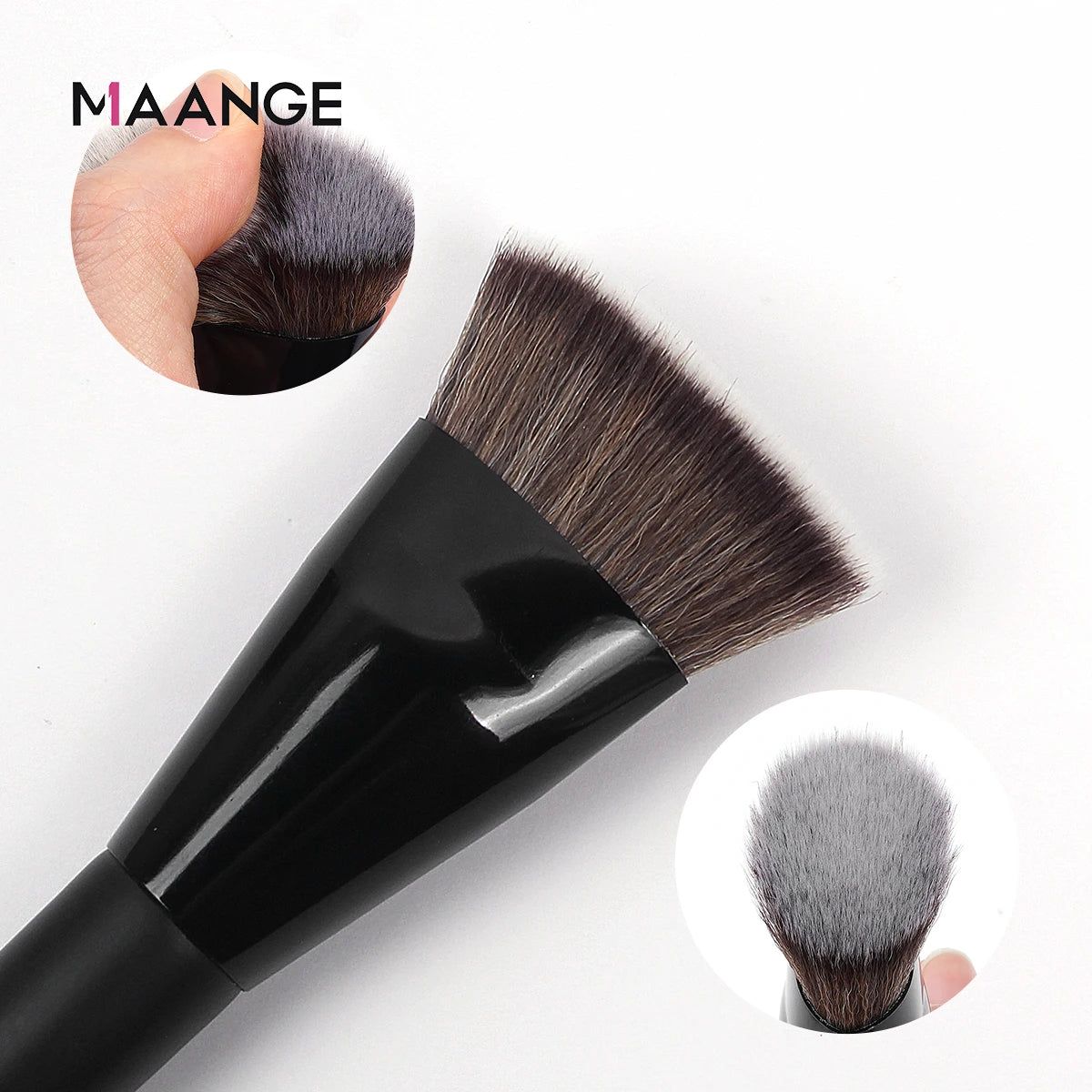 فرشاة كريم أساس MAANGE ذات الرأس المسطح - أداة لطيفة على البشرة لأحمر الخدود والكونسيلر والبودرة