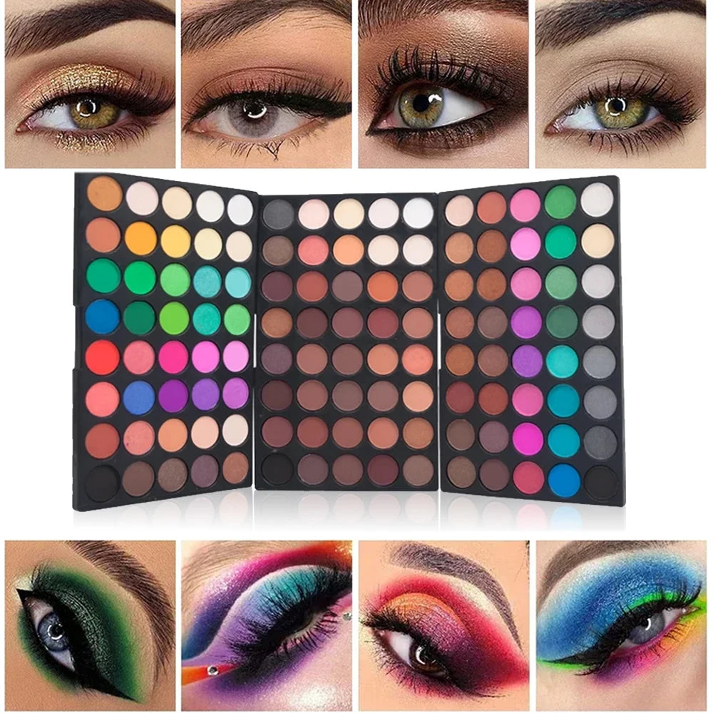 VERONNI 120-Color Eyeshadow Palette – Matte, Shimmer & Glitter Long-Lasting Makeup