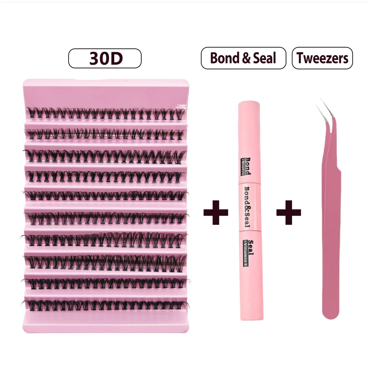 JPNPL MJ DIY Eyelash Extension Kit – 200 PCS Clusters with Bond & Seal