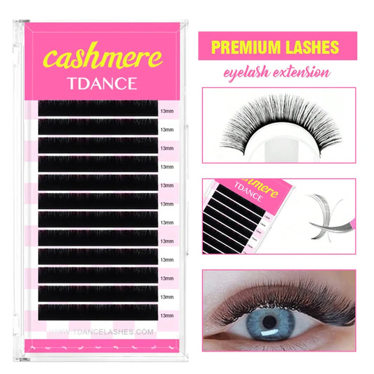 TDANCE Cashmere Classic Lash Extensions – Super Matte Black Individual Trays C117