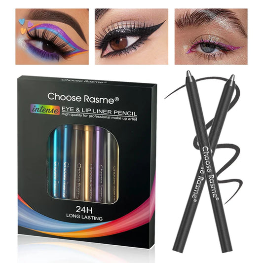 CHOOSE RASME 12-Color Glitter & Shimmer Eyeliner Pencil Set – Long-Lasting & Smooth Application