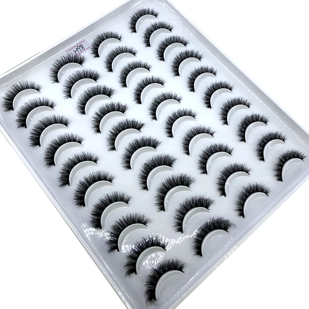 HBZGTLAD 20 Pairs 3D Faux Mink Lashes – Soft, Wispy, Reusable False Eyelashes Set