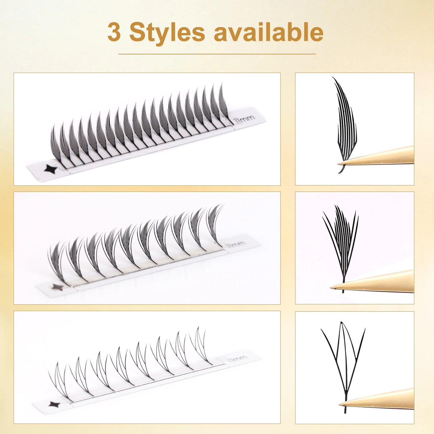 lashrujade Premade Volume Fan Lashes – Soft Faux Mink, Natural Look for Salon & DIY Use