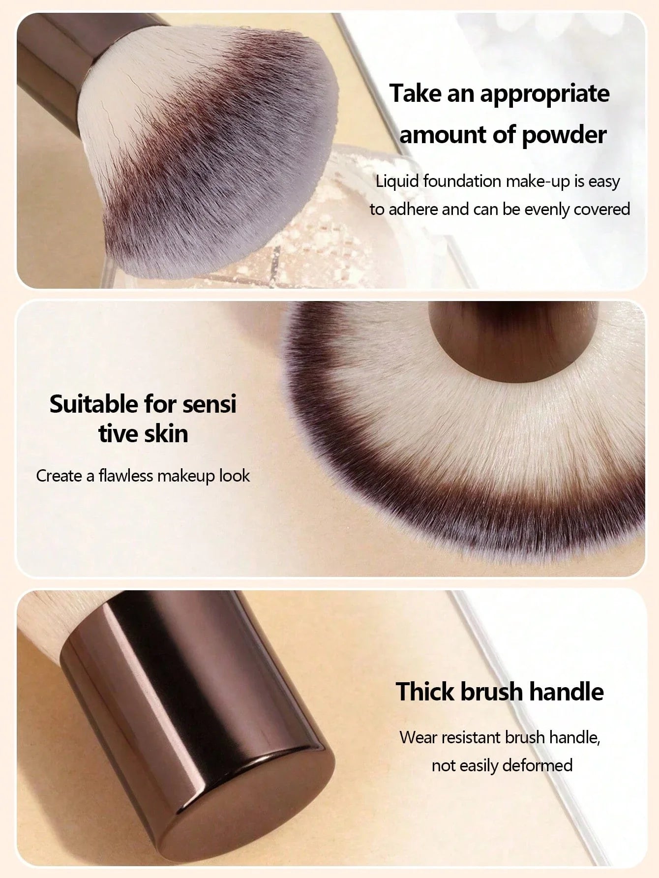 مجموعة فرش مكياج احترافية من لوكس بلند، ٧ قطع | فرش ثنائية الأطراف وفرشاة كريم أساس