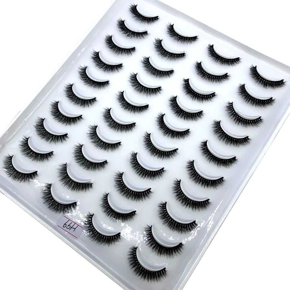 HBZGTLAD 20 Pairs 3D Faux Mink Lashes – Soft, Wispy, Reusable False Eyelashes Set