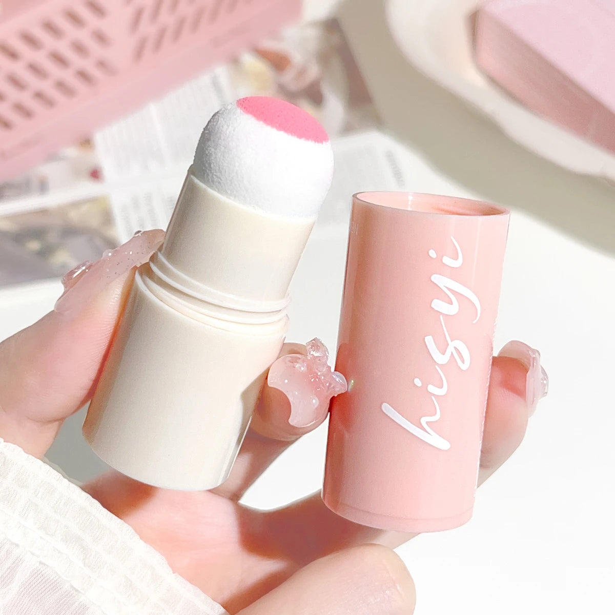 HISYI Soft Fog Blush Stick – Long-Lasting, Dual-Use Cheek & Lip Tint