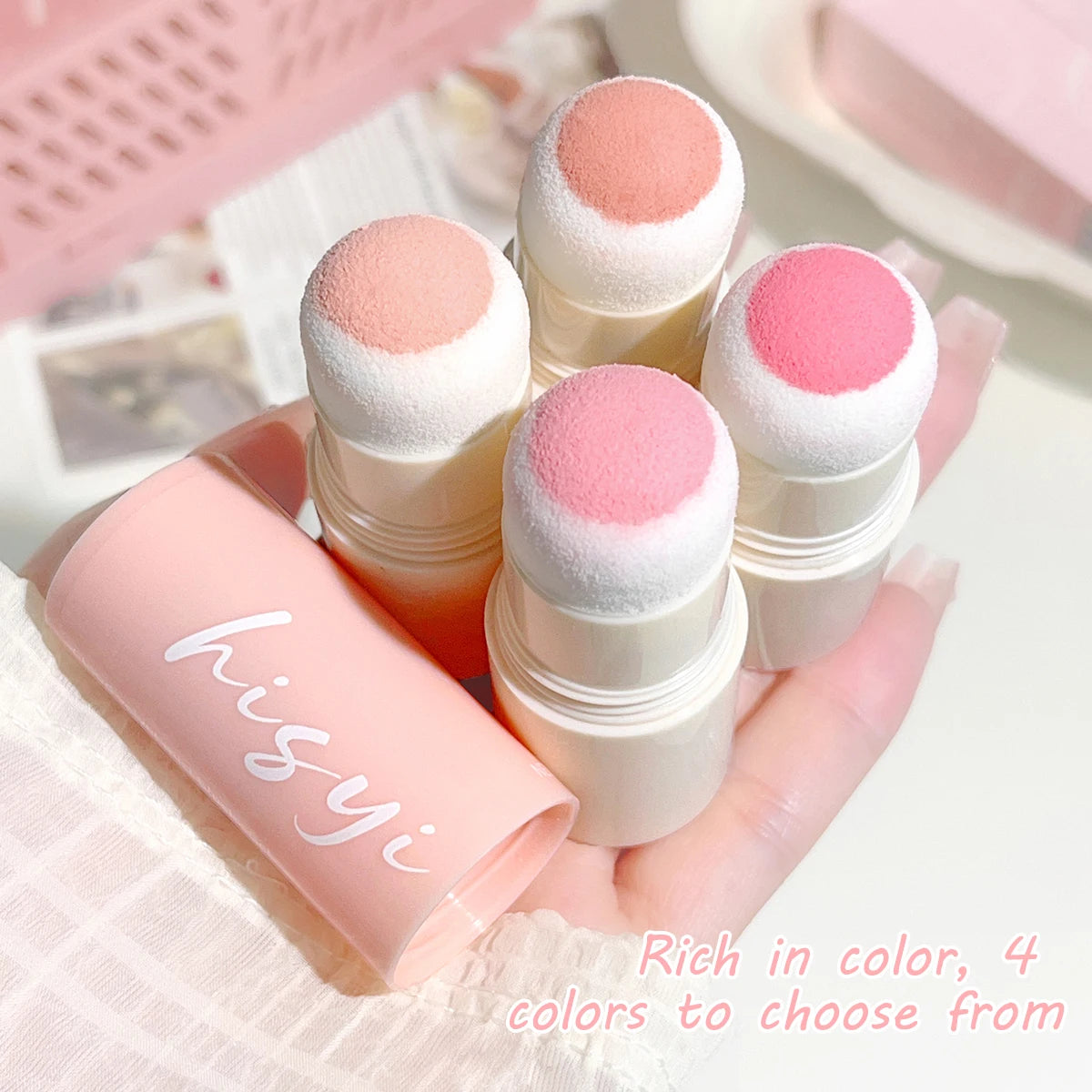 HISYI Soft Fog Blush Stick – Long-Lasting, Dual-Use Cheek & Lip Tint