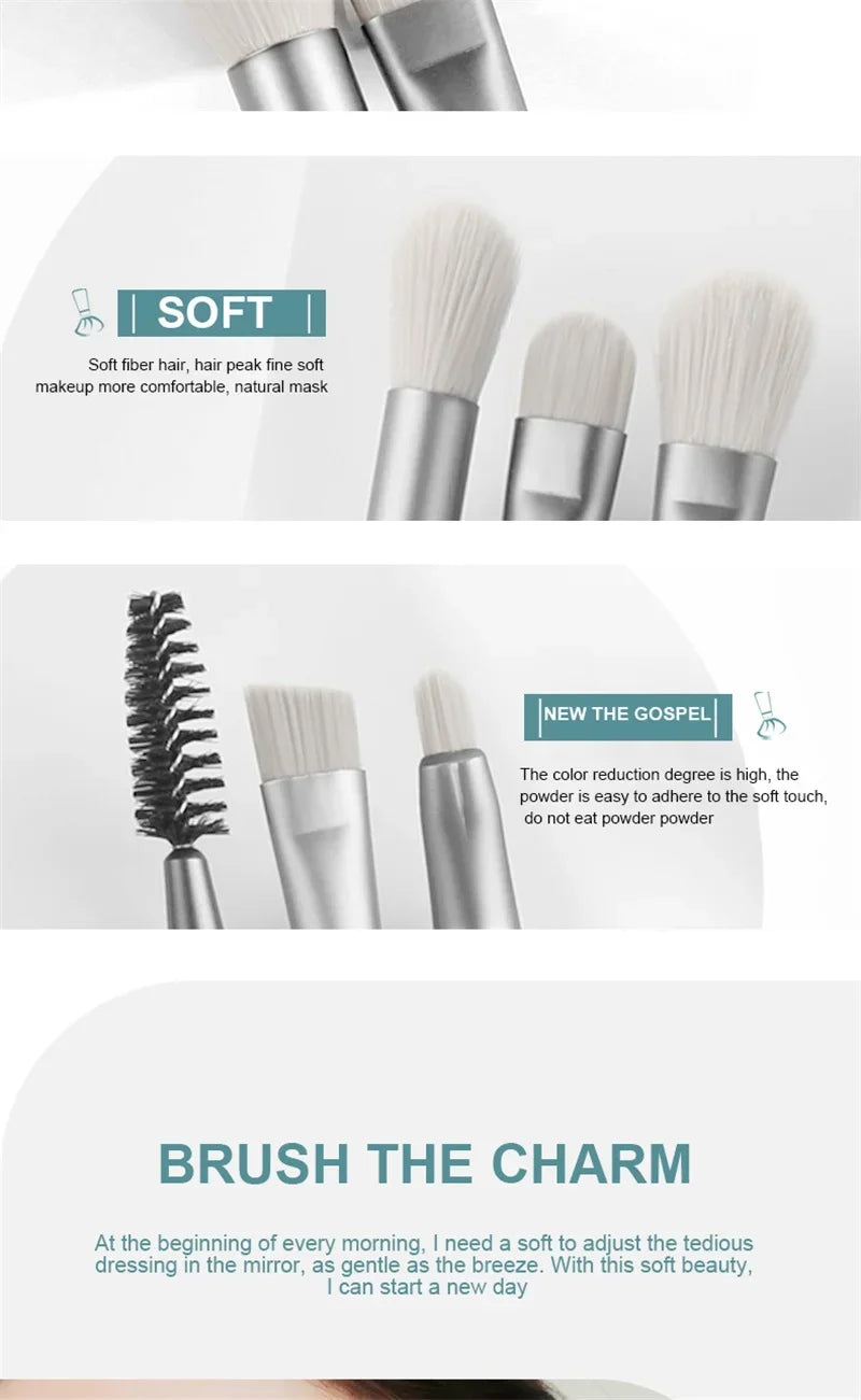 ZXZZS 8-Piece Soft Makeup Brush Set for Foundation, Blush & Eyeshadow