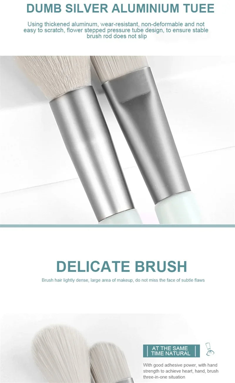 ZXZZS 8-Piece Soft Makeup Brush Set for Foundation, Blush & Eyeshadow