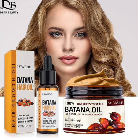 Natural Batana Hair Oil – Anti-Hair Loss & Root Strengthening Treatment (2pcs, 50ml)