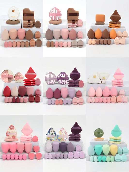LuxuryGlow 20 Pcs Pink Makeup Sponge & Puff Set – Soft, Reusable Beauty Blender for Face Cream & Powder